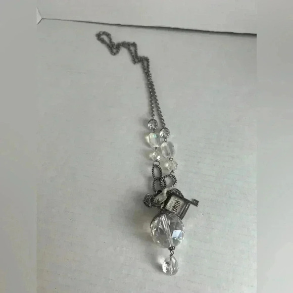 Faith Statement Necklace with Crystal Accents and Charms. - Picture 5 of 6
